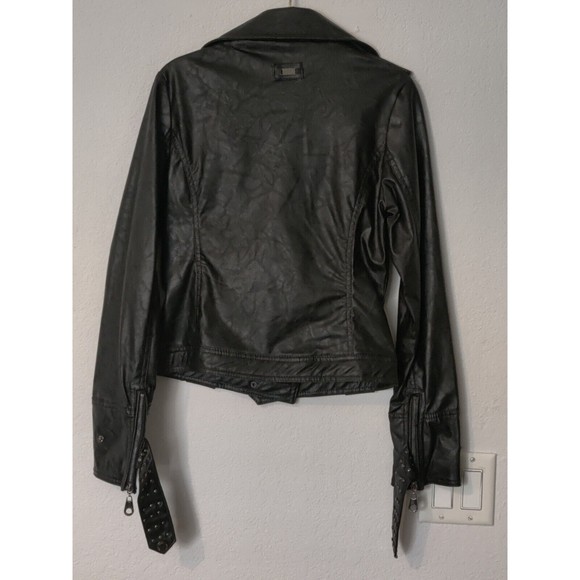 Faux Black Leather‎ Paper Denim & Cloth Stur Jacket Size Small - Picture 6 of 9